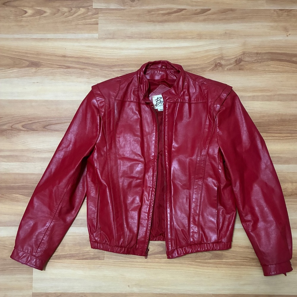 Vintage Berman’s Red Leather Jacket 
Size: 40